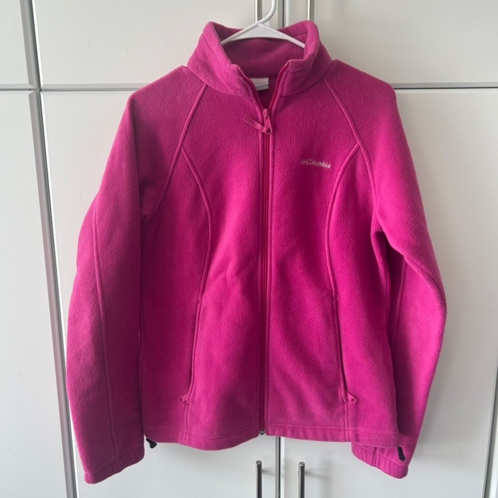 Columbia Womens Benton Springs Full Zip Fleece Jacket Magenta Pink Medium